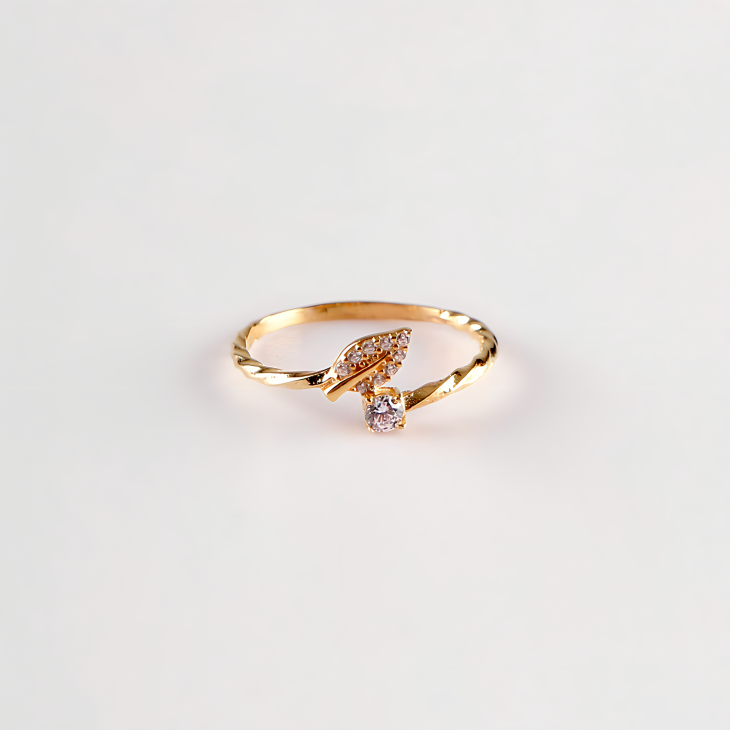 Gold Twisted Leaf Band Ring | Timeless Elegance for Engagements & Special Occasions