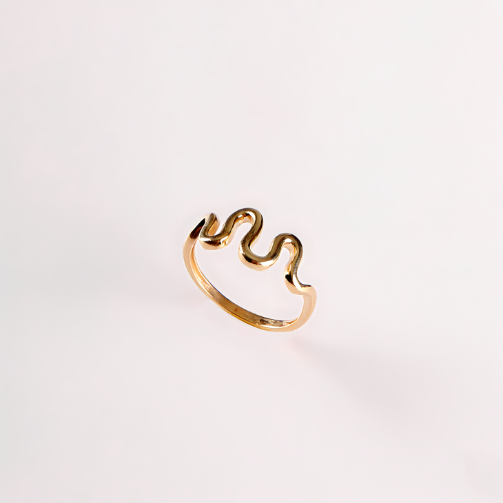 Gold Wave Ring | Timeless Elegance for Engagements & Special Occasions - Image 5