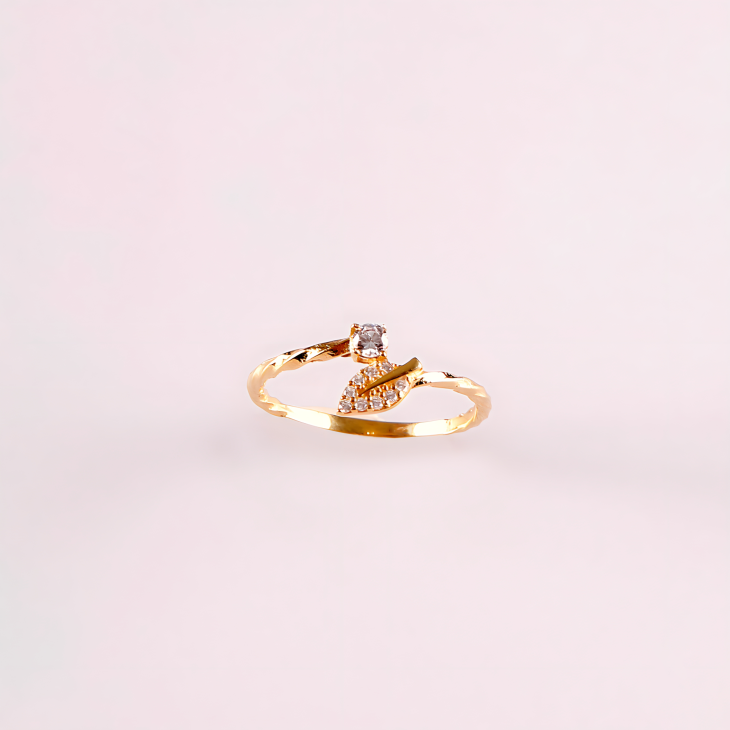 Gold Twisted Leaf Band Ring | Timeless Elegance for Engagements & Special Occasions - Image 5