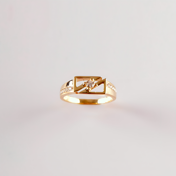 Art Deco Gold Ring with Gem | Elegant Craftsmanship for Engagements & Anniversaries - Image 8