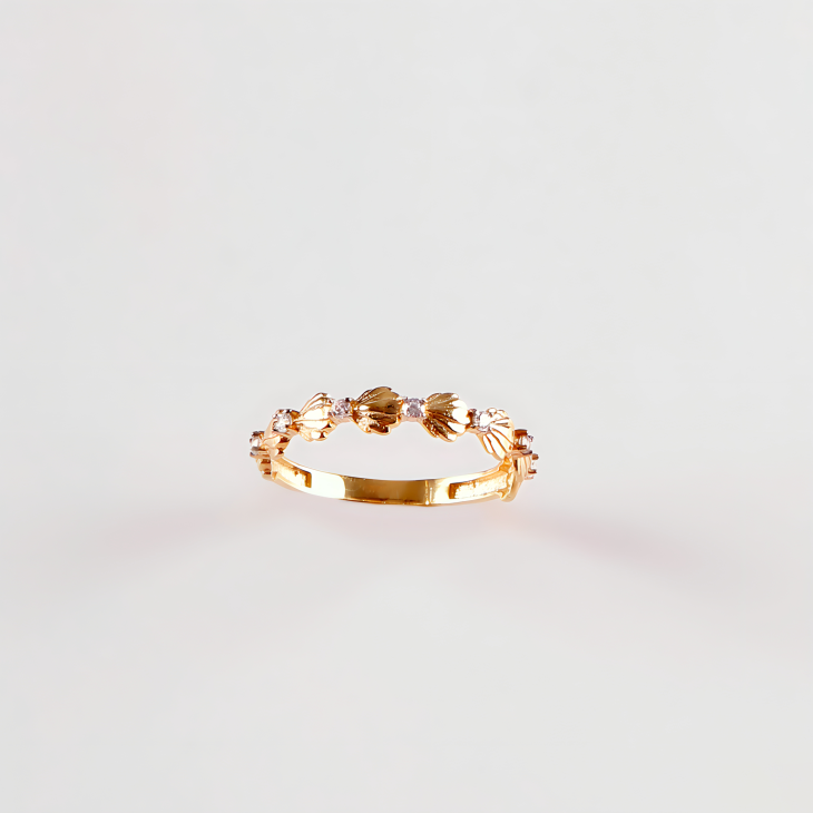 Seashell Symphony Gold Ring | Timeless Elegance for Engagements & Special Occasions