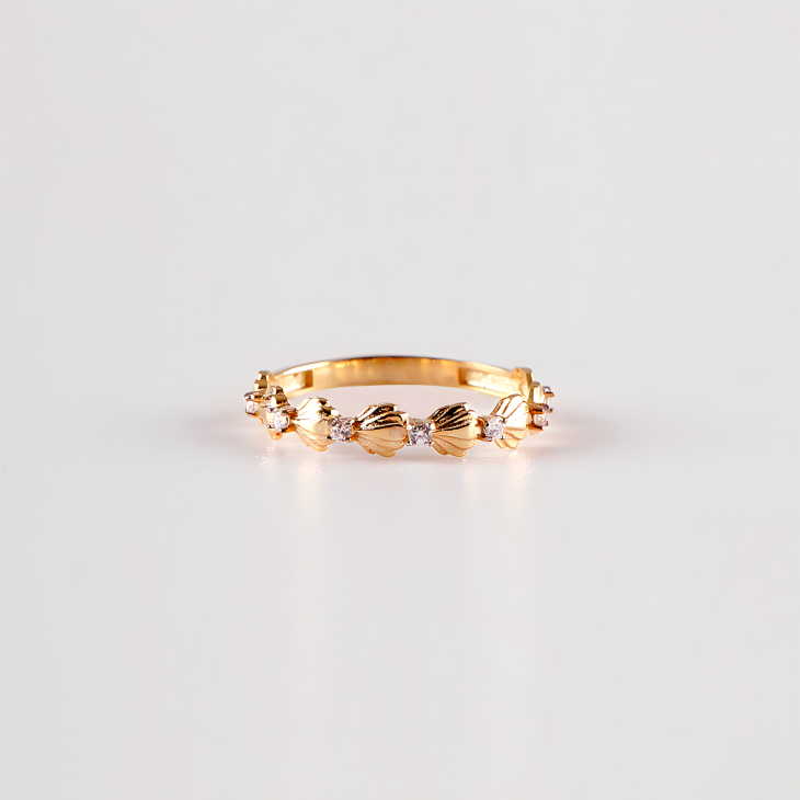 Seashell Symphony Gold Ring | Timeless Elegance for Engagements & Special Occasions - Image 5