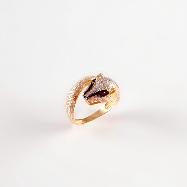 Gold Majestic Panther Ring with Gems | Timeless Elegance for Engagements & Anniversaries