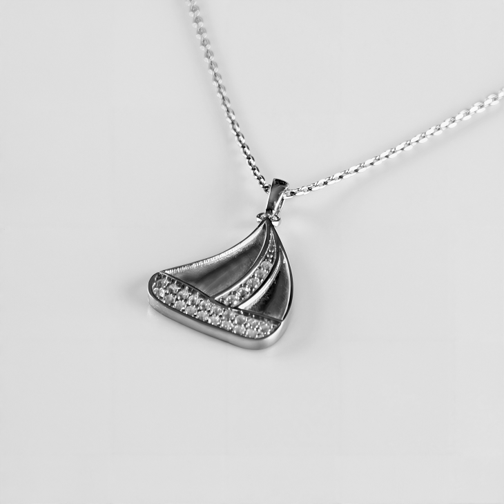 Solid Gold Sailing Necklace | Elegant Jewelry for Women & Girls | Trendy Romantic Gift - Image 6