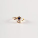14K Gold Sapphire & Diamond Halo Ring | Timeless Elegance for Special Moments