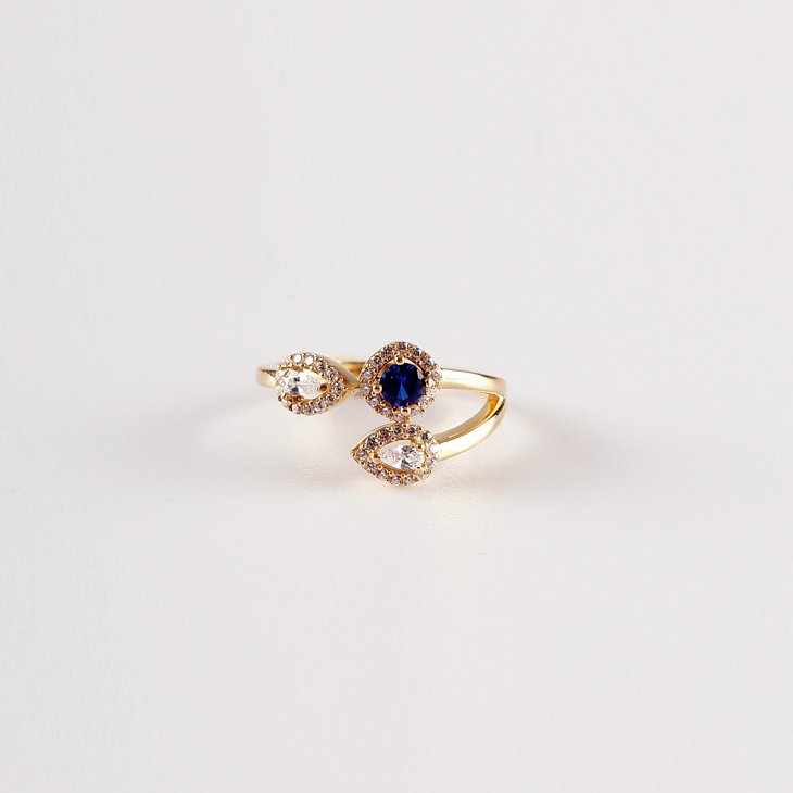 14K Gold Sapphire & Diamond Halo Ring | Timeless Elegance for Special Moments