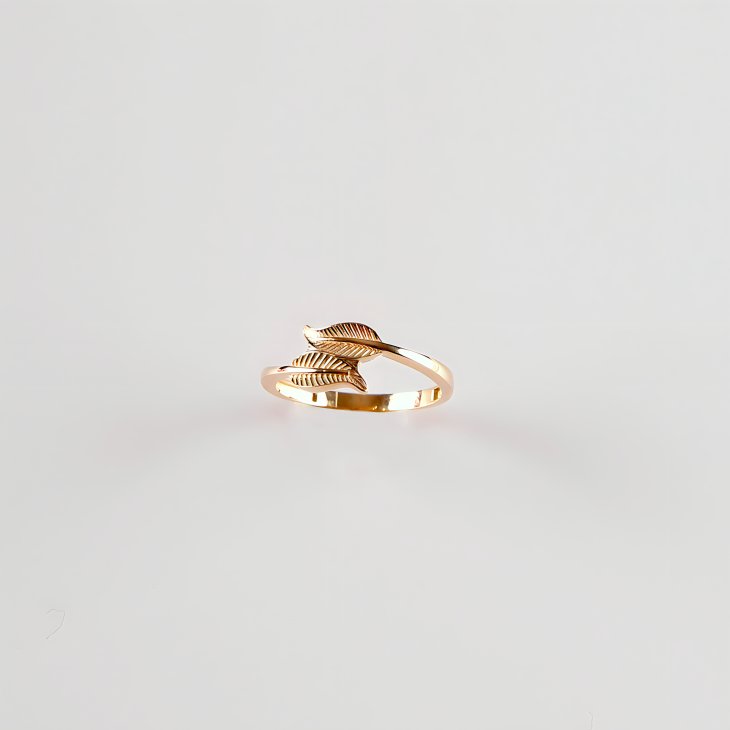 14K Solid Gold Leaf Ring | Timeless Elegance for Engagements & Special Days - Image 7