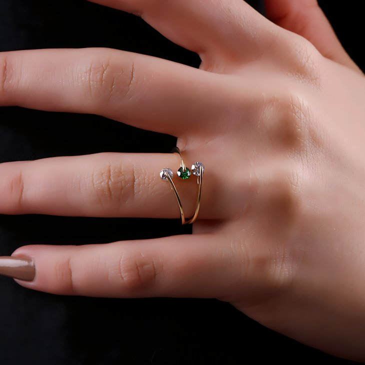 Colorful Stone Gold Ring | Timeless Elegance for Engagements & Special Occasions - Image 4