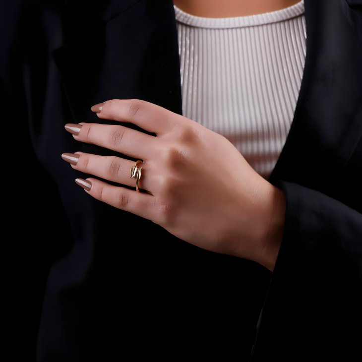 14K Solid Gold Leaf Ring | Timeless Elegance for Engagements & Special Days - Image 6