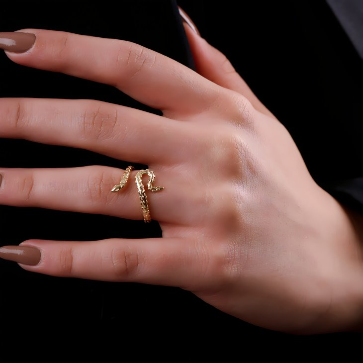 Gold Snake Ring | Timeless Elegance for Engagements & Special Occasions - Image 6