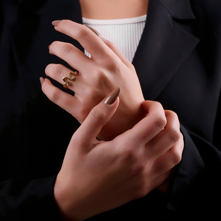 Gold Wave Ring | Timeless Elegance for Engagements & Special Occasions - Image 6