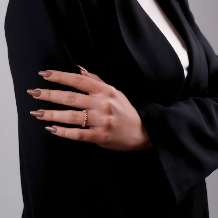 Seashell Symphony Gold Ring | Timeless Elegance for Engagements & Special Occasions - Image 2