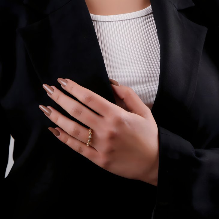 Seashell Symphony Gold Ring | Timeless Elegance for Engagements & Special Occasions - Image 6