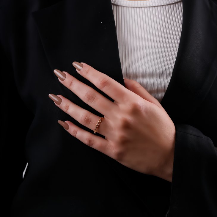Elegant Gold Chain Ring | Minimalist Design & Perfect Gift for Engagements - Image 6