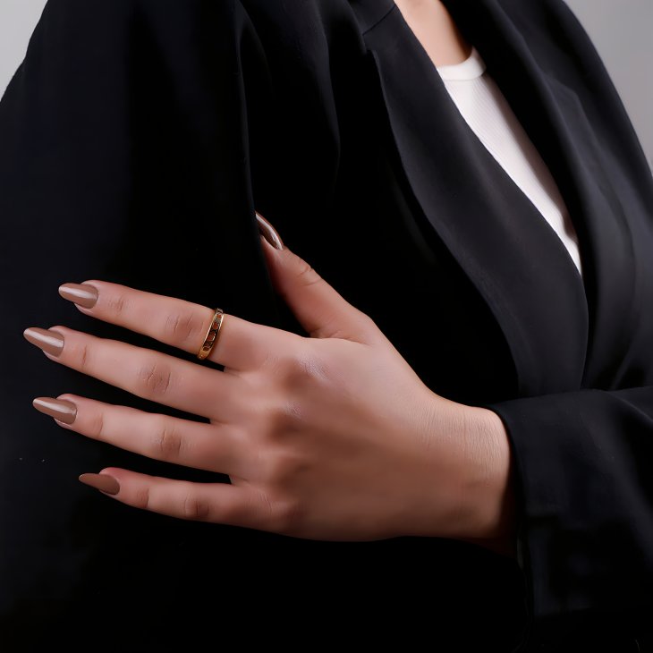 Gold Roman Numeral Ring | Timeless Elegance for Engagements & Anniversaries - Image 6