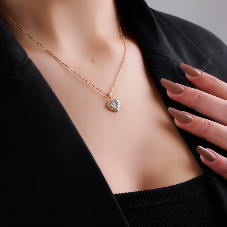 Heart Gold Necklace | Trendy & Romantic Gift for Women & Girls - Image 2