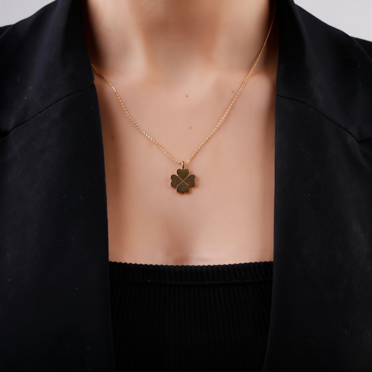 Clover Gold Necklace | Fashionable & Romantic Gift for Women & Girls - Image 4