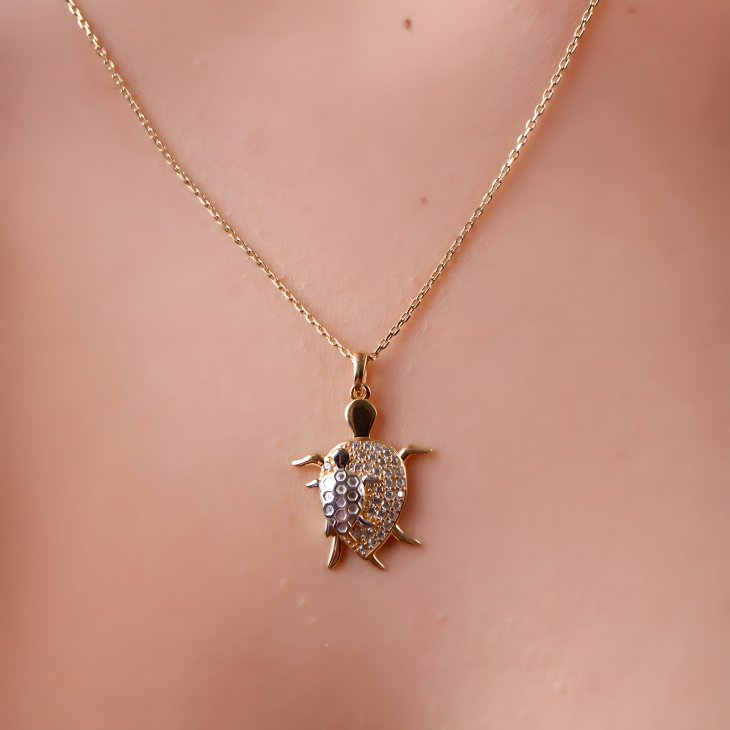Solid Gold Turtle Necklace | Minimalist Design & Elegant Gift for Women - Image 6