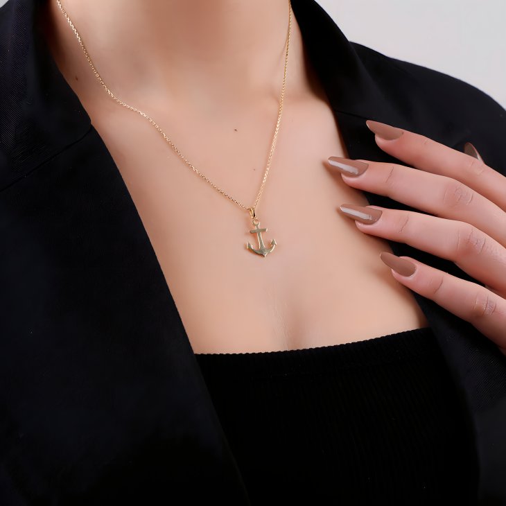 Gold Anchor Necklace | Minimalist Nautical Design, Perfect for Everyday & Special Occasions - Image 4
