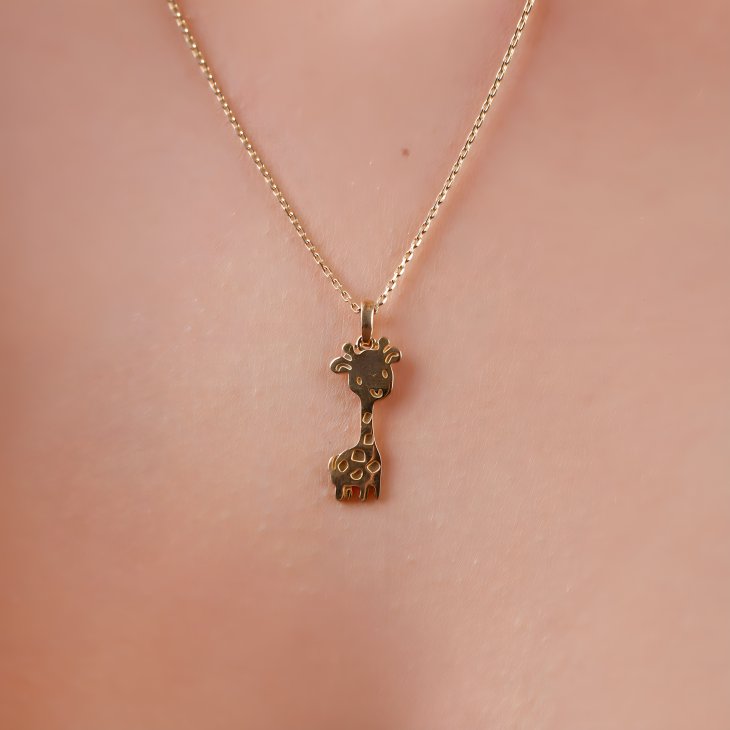 Solid Gold Giraffe Necklace | Minimalist Design & Elegant Gift for Women - Image 6