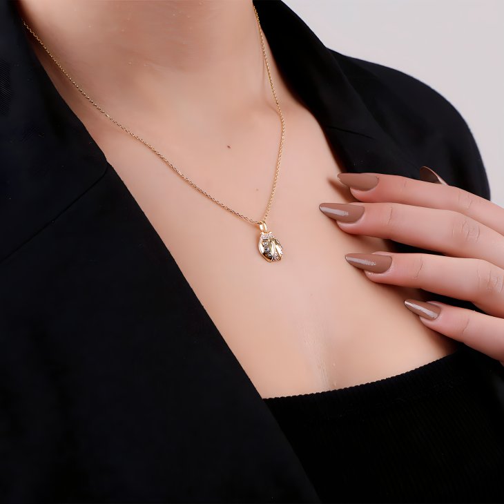 Solid Gold Ladybug Necklace | Minimalist Design & Elegant Gift for Women - Image 6