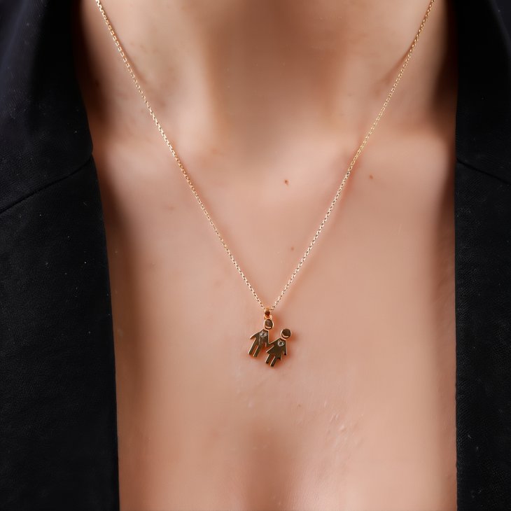 Couple Design Gold Necklace | Romantic & Fashionable Gift for Women & Girls - Image 2