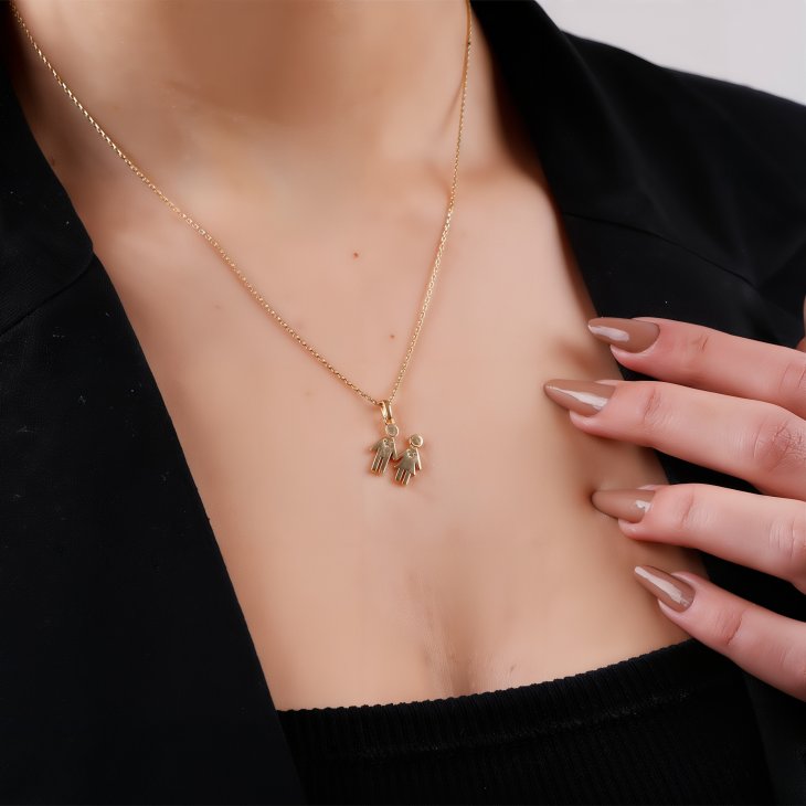 Couple Design Gold Necklace | Romantic & Fashionable Gift for Women & Girls - Image 5