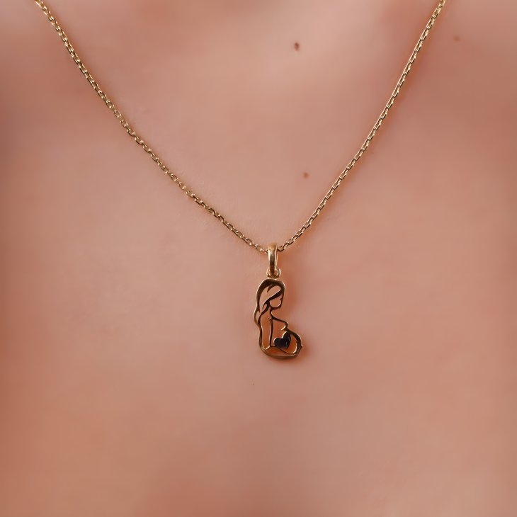 Gold Mother and Child Necklace | Minimalist Design & Elegant Gift for Women - Image 6
