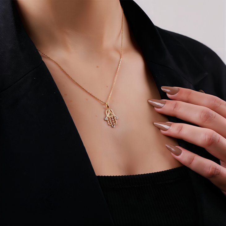 Gold Hamsa Hand Necklace | Timeless Elegance & Perfect Gift for Women - Image 3