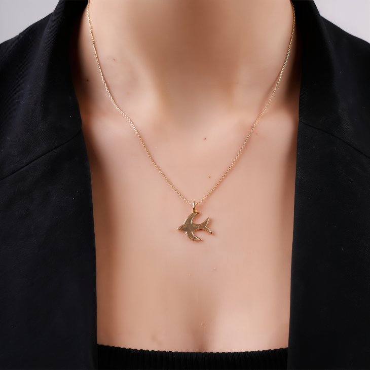 Gold Bird Necklace | Romantic & Fashionable Gift for Women & Girls - Image 4