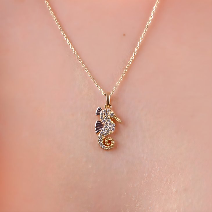 Gold Sea Horse Necklace | Timeless Elegance & Perfect Gift for Women - Image 6