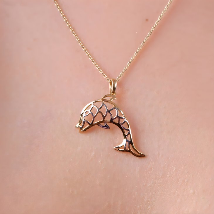 Gold Dolphin Necklace | Timeless Elegance & Perfect Gift for Women - Image 2