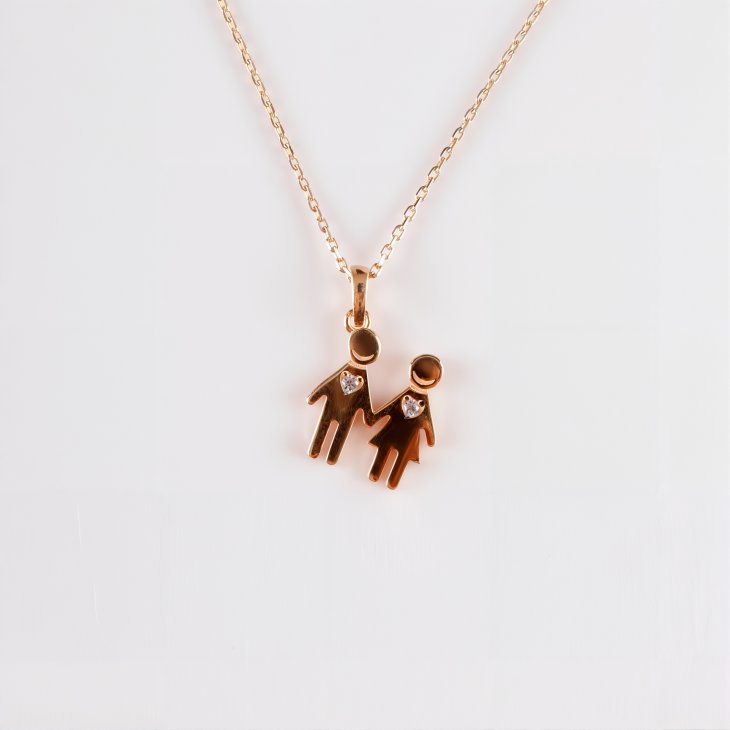 Couple Design Gold Necklace | Romantic & Fashionable Gift for Women & Girls