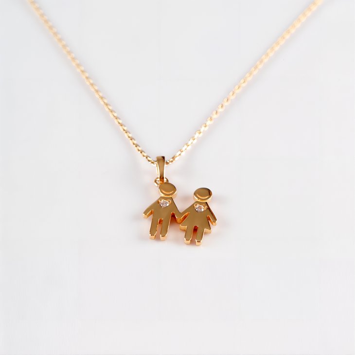 Couple Design Gold Necklace | Romantic & Fashionable Gift for Women & Girls - Image 7