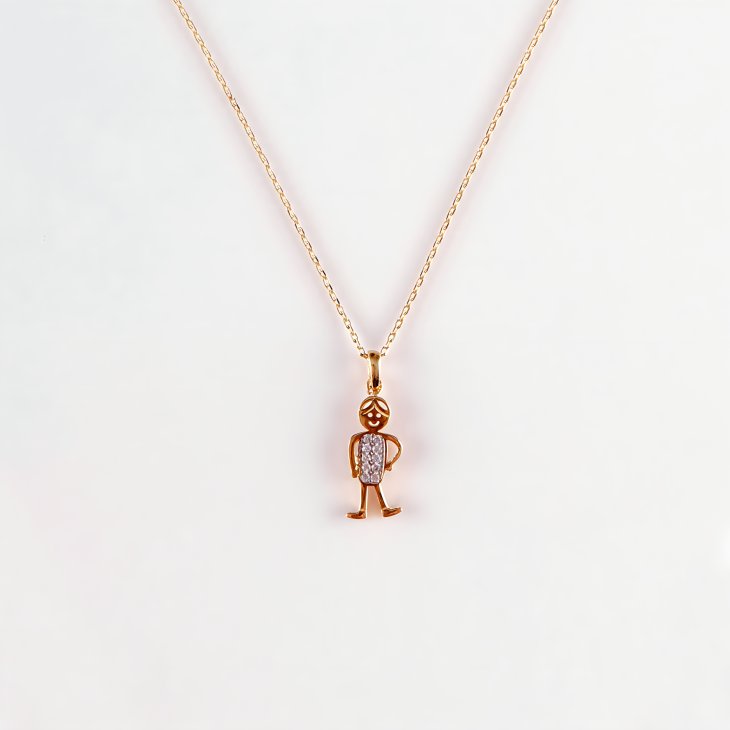 Solid Gold Little Boy Necklace | Minimalist Design & Elegant Gift for Women - Image 5