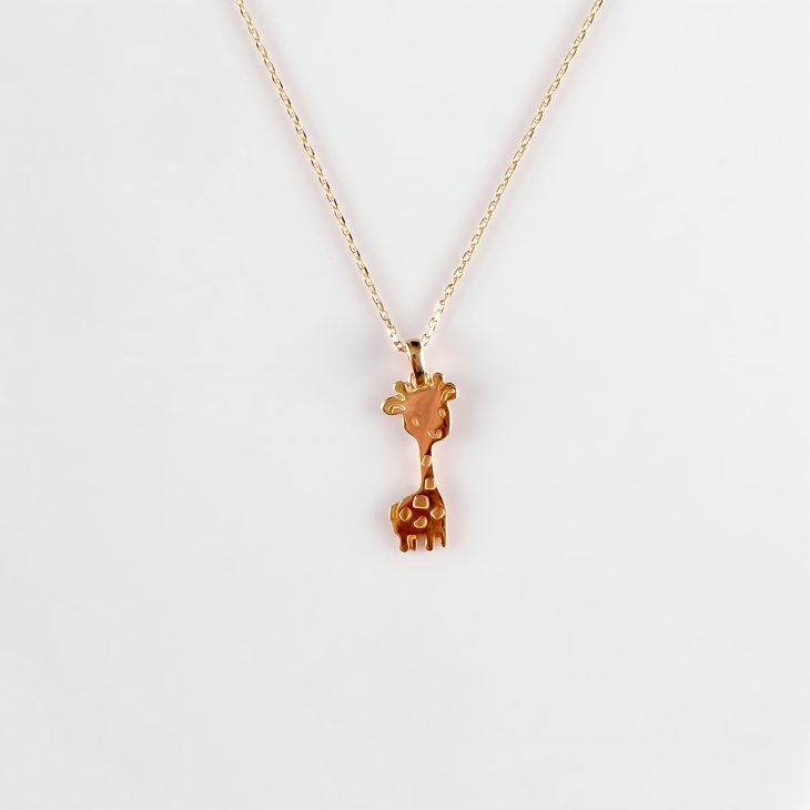 Solid Gold Giraffe Necklace | Minimalist Design & Elegant Gift for Women - Image 3