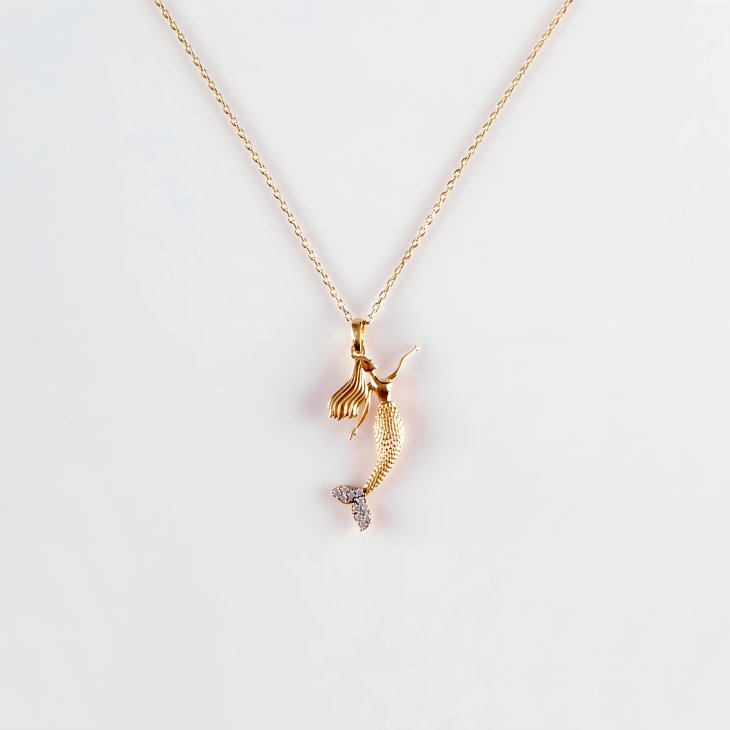 Solid Gold Mermaid Necklace | Minimalist Design & Elegant Gift for Women - Image 5