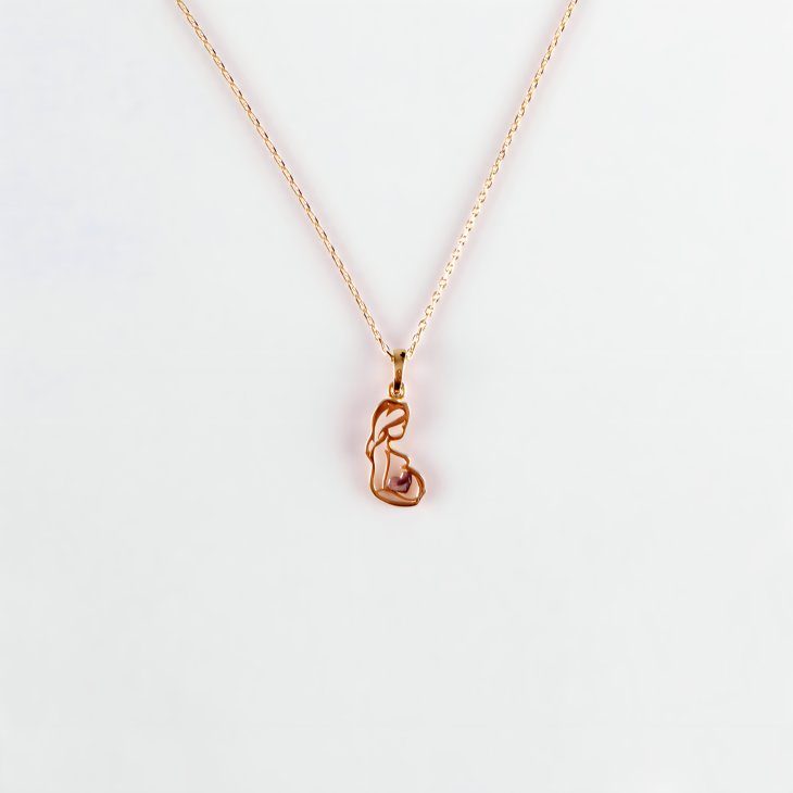 Gold Mother and Child Necklace | Minimalist Design & Elegant Gift for Women - Image 3
