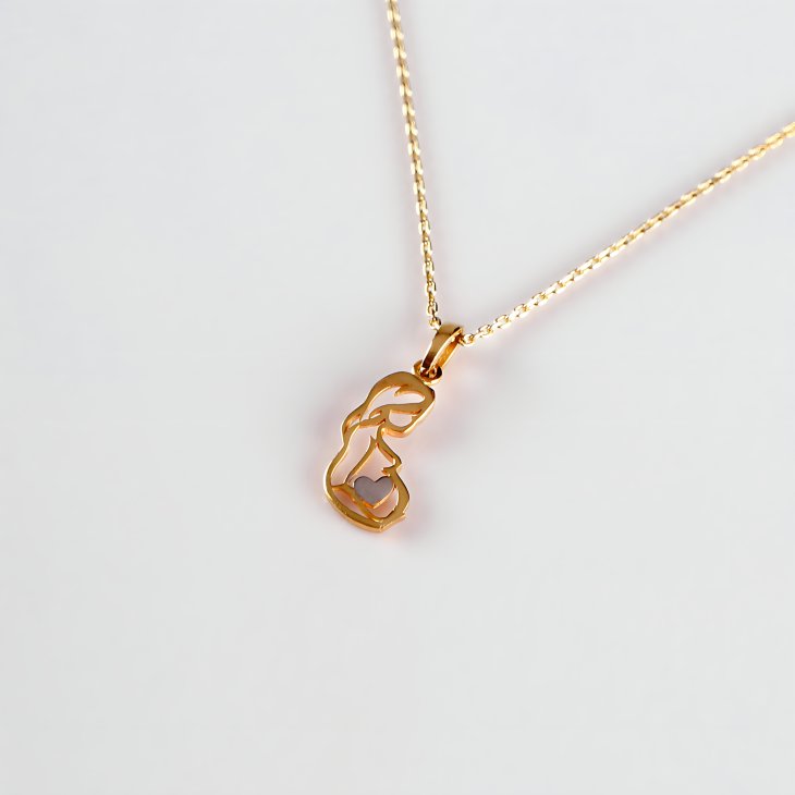 Gold Mother and Child Necklace | Minimalist Design & Elegant Gift for Women - Image 5