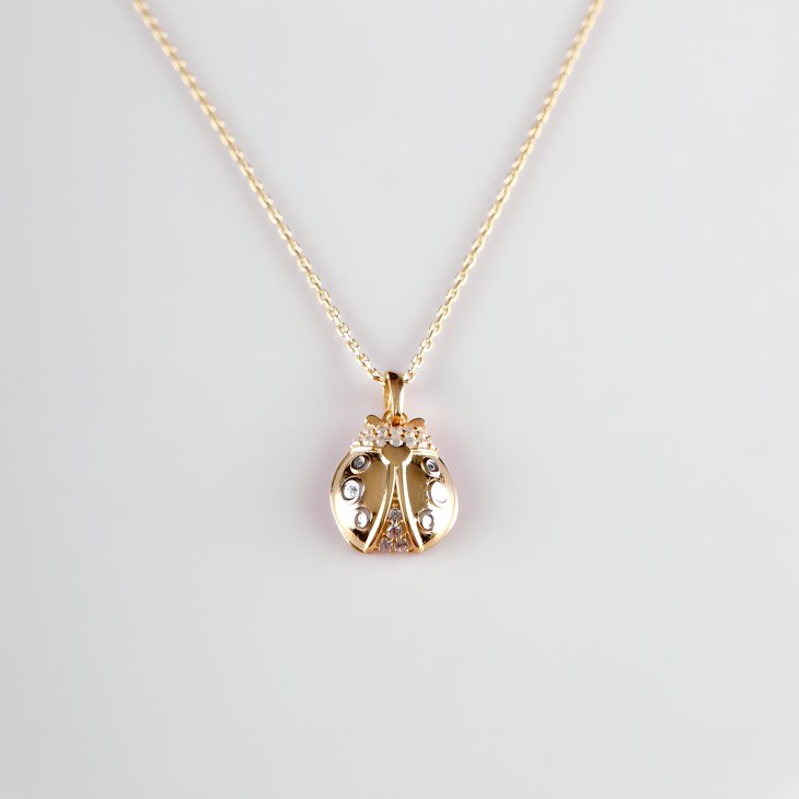 Solid Gold Ladybug Necklace | Minimalist Design & Elegant Gift for Women - Image 3