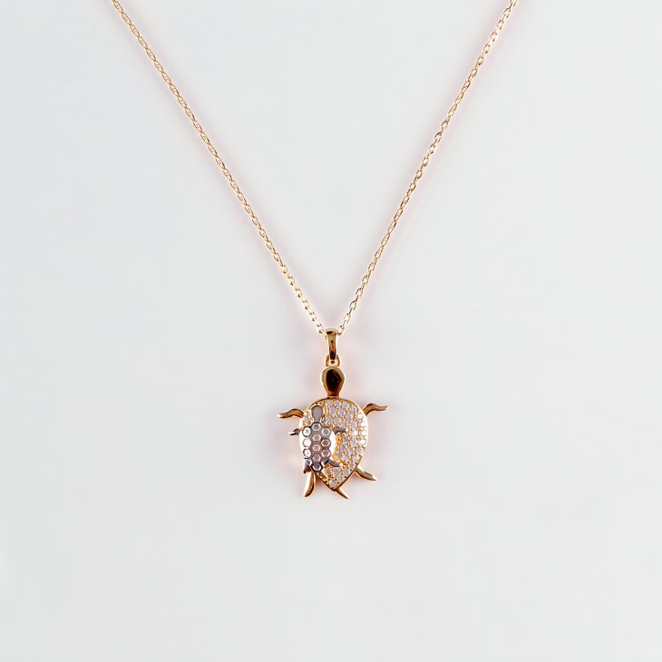 Solid Gold Turtle Necklace | Minimalist Design & Elegant Gift for Women - Image 3
