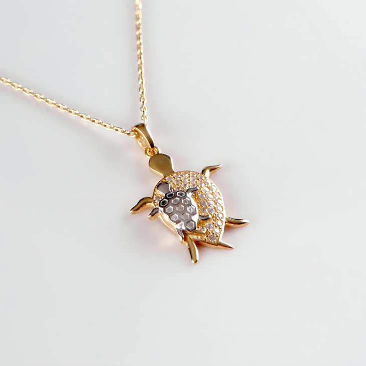 Solid Gold Turtle Necklace | Minimalist Design & Elegant Gift for Women - Image 5