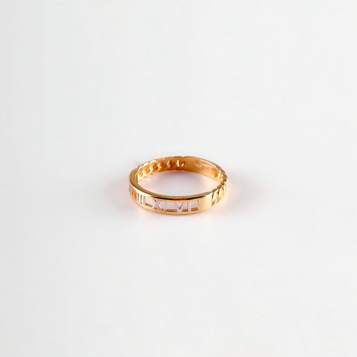 Gold Roman Numeral Ring | Timeless Elegance for Engagements & Anniversaries