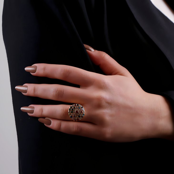14K Solid Gold Multi-Gemstone Ring | Timeless Elegance for Engagements & Special Days - Image 5