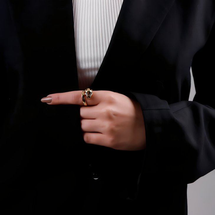 Gold Serpent Head Ring | Timeless Elegance & Perfect Gift for Special Occasions - Image 2