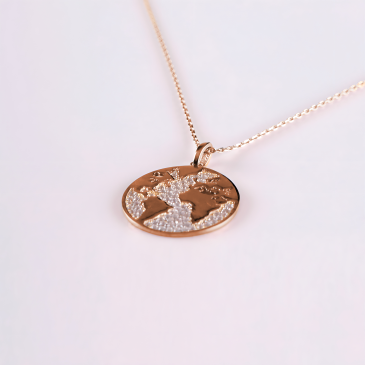 Gold World Map Necklace | Minimalist Globe Design for Any Occasion - Image 6