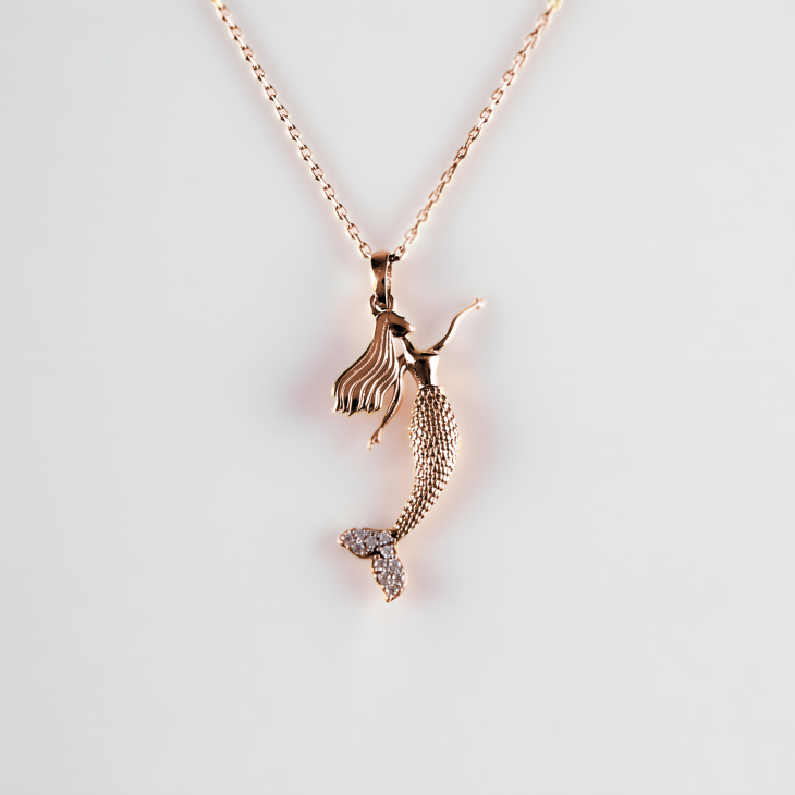 Solid Gold Mermaid Necklace | Minimalist Design & Elegant Gift for Women - Image 8