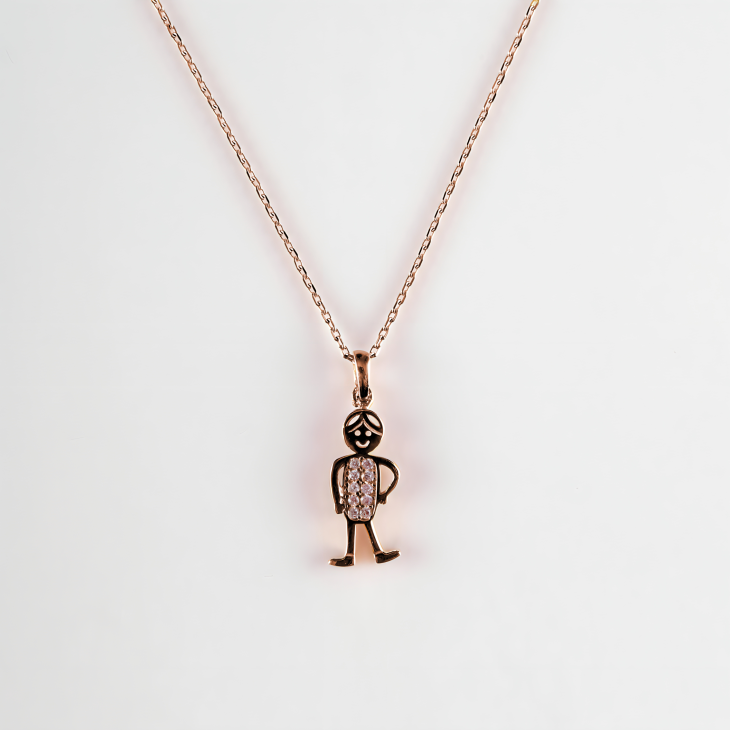 Solid Gold Little Boy Necklace | Minimalist Design & Elegant Gift for Women - Image 7