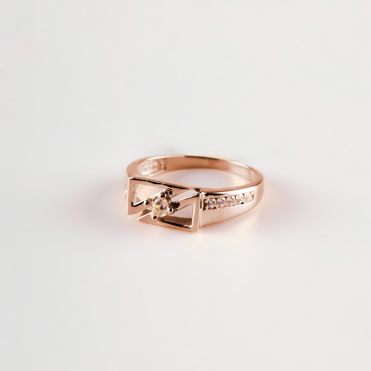 Art Deco Gold Ring with Gem | Elegant Craftsmanship for Engagements & Anniversaries - Image 5