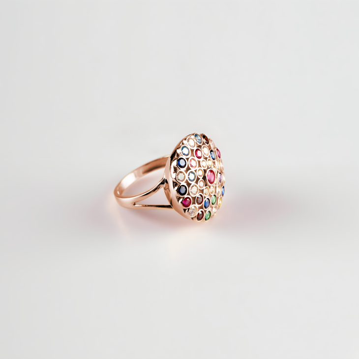 14K Solid Gold Multi-Gemstone Ring | Timeless Elegance for Engagements & Special Days - Image 4